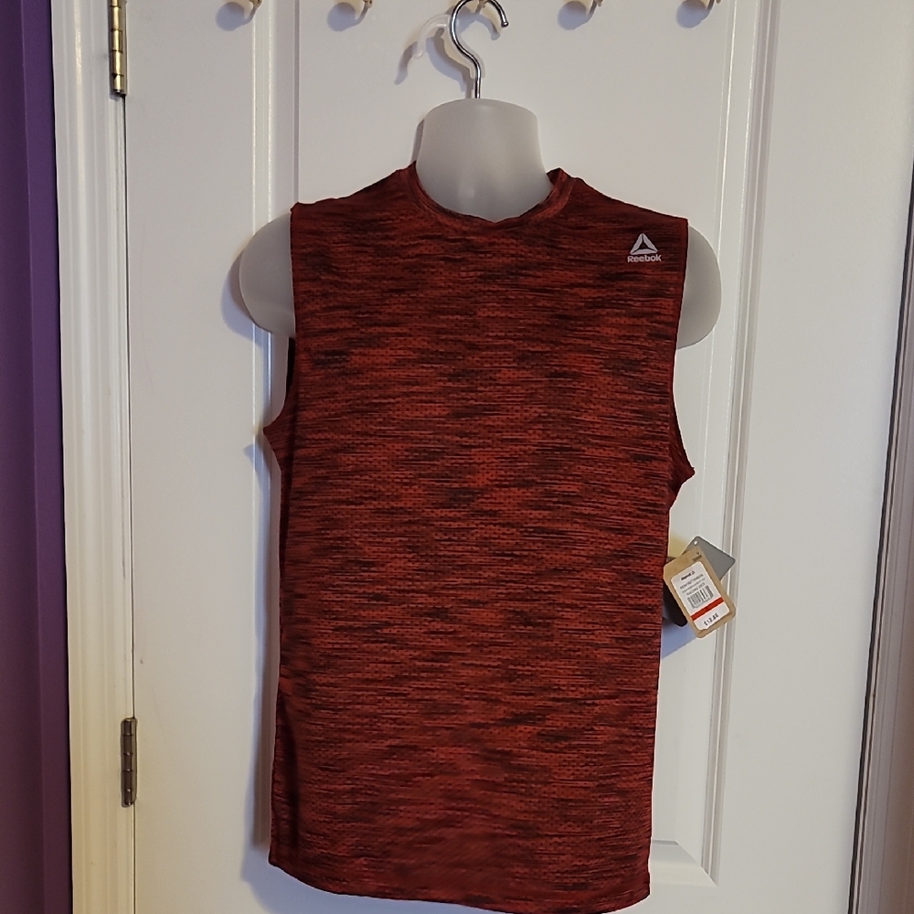 Reebok Men's Red & Black Push Press Muscle Tank Top Sz: S NWT
